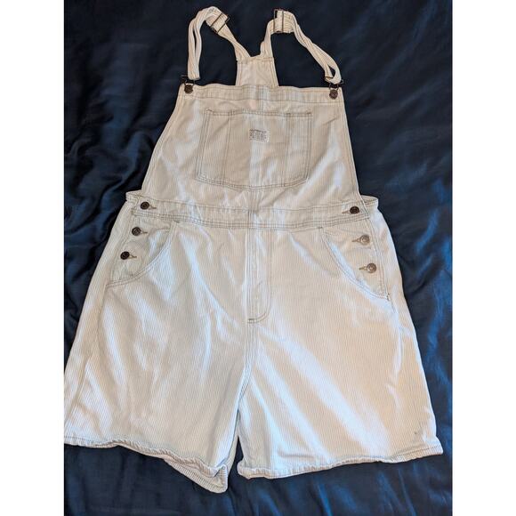 Levi's Strauss & Co Retro Striped Coverall Shorts Women's XL - Picture 1 of 5
